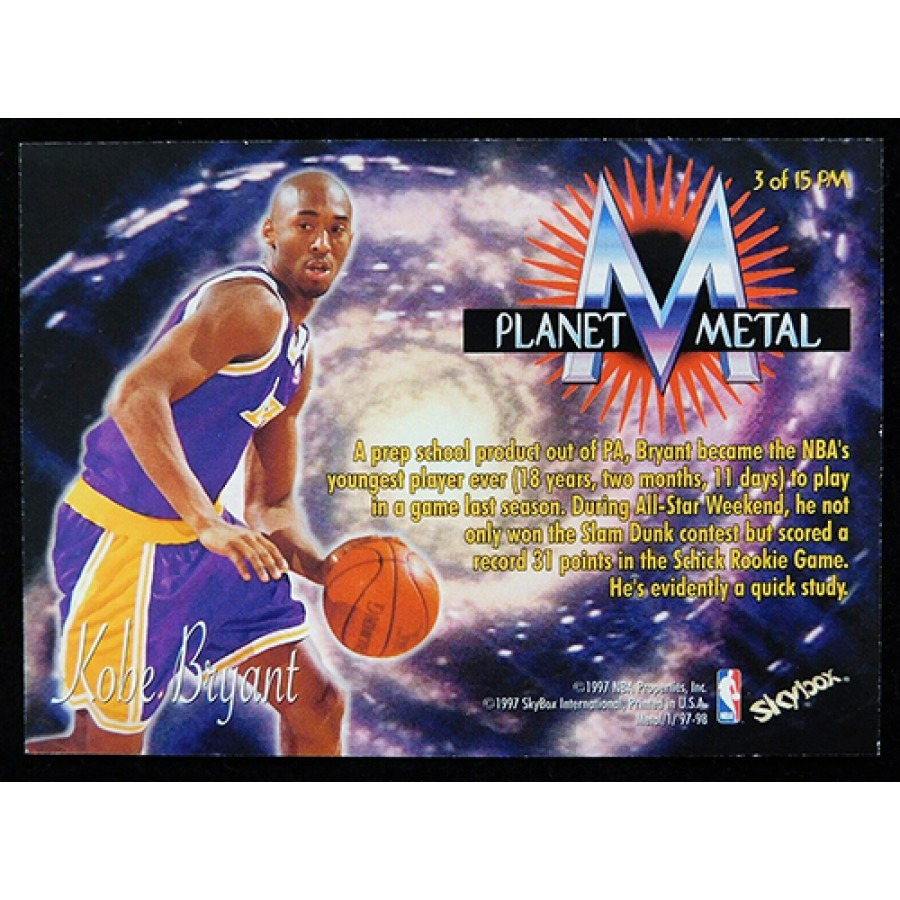 その他 NBA Kobe Bryant Planet l Kobe Bryant 1997 Metal Universe #3 Planet Metal Price Guide